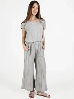 Sweet Miss Blusa donna misto lino a maniche corte