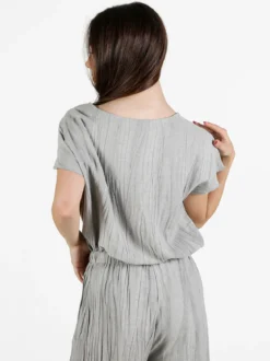Sweet Miss Blusa donna misto lino a maniche corte