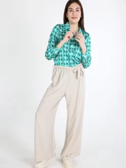 Sweet Miss Camicia da donna effetto seta a maniche lunghe