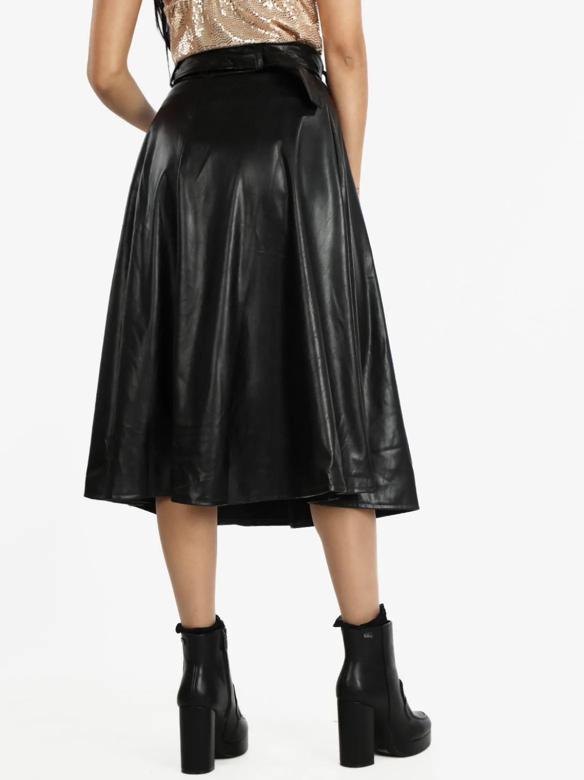 Sweet Miss Gonna midi in ecopelle con cintura