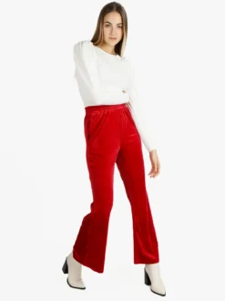 Sweet Miss Pantaloni a zampa da donna in velluto