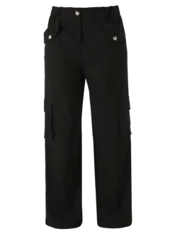 Sweet Miss Pantaloni cargo da donna a gamba larga - nero