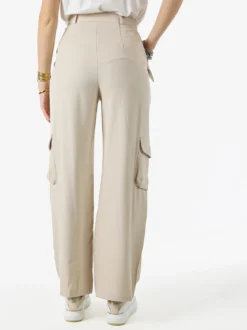 Sweet Miss Pantaloni donna a palazzo con tasconi laterali - beige