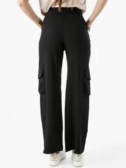 Sweet Miss Pantaloni donna a palazzo con tasconi laterali - nero