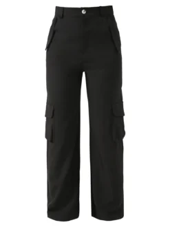 Sweet Miss Pantaloni donna a palazzo con tasconi laterali - nero