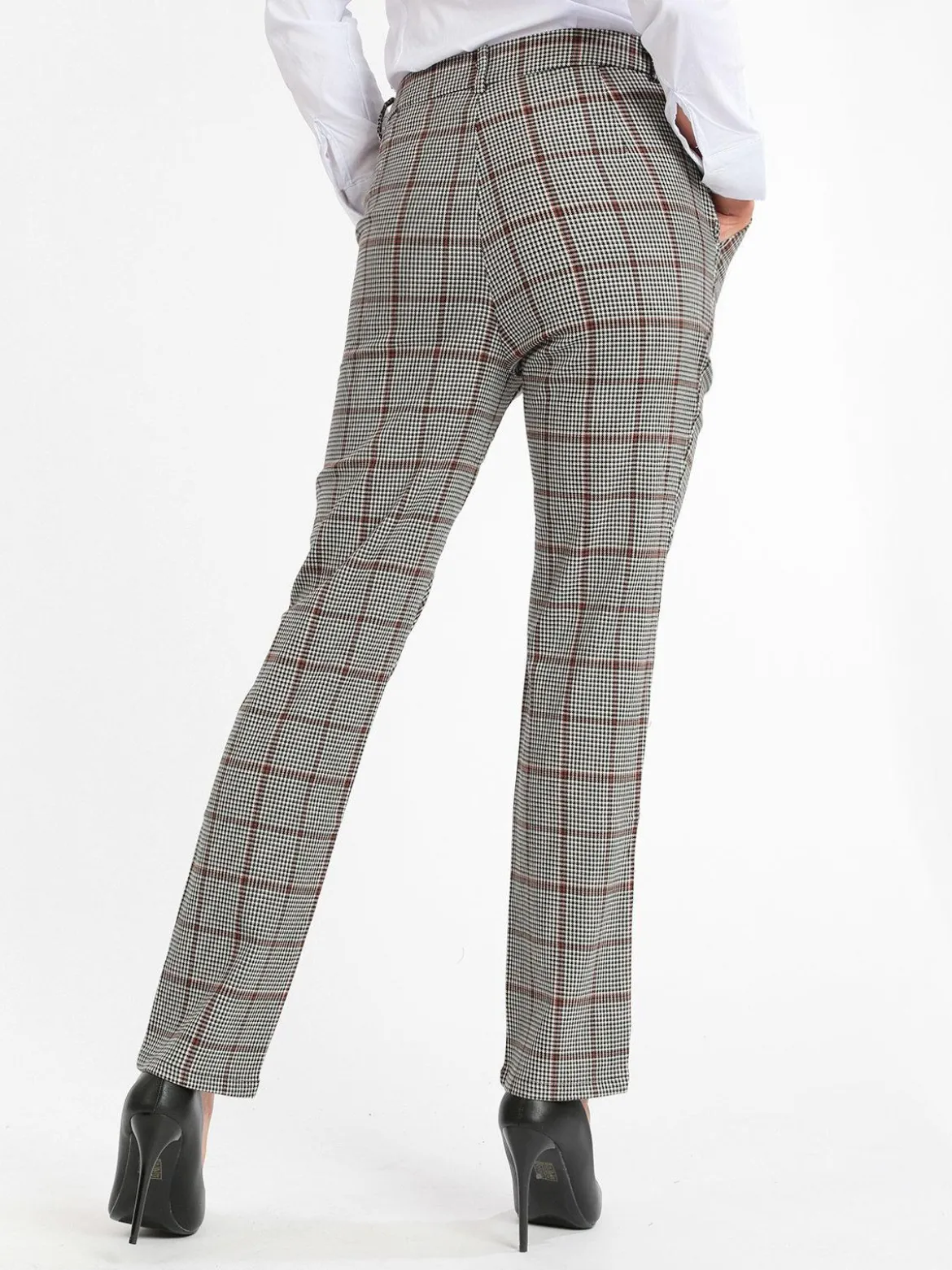 Sweet Miss Pantaloni pied de poule a gamba dritta