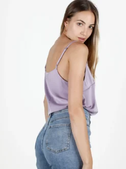 Sweet Miss Top donna con spalline sottili effetto raso