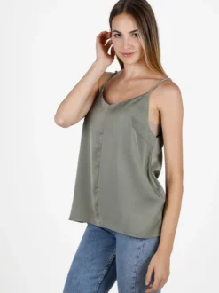 Sweet Miss Top donna con spalline sottili effetto raso