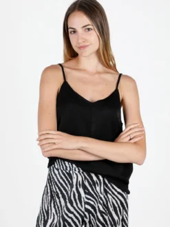 Sweet Miss Top donna con spalline sottili effetto raso