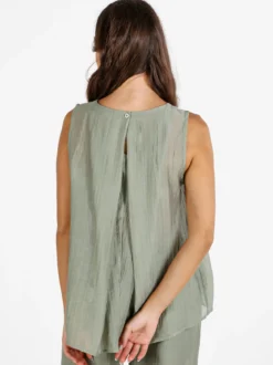 Sweet Miss Top donna tinta unita - pistacchio