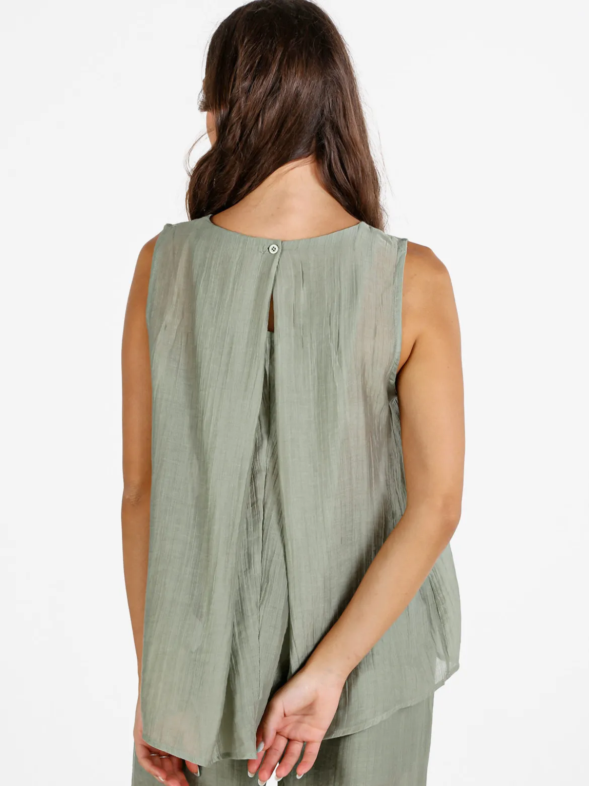 Sweet Miss Top donna tinta unita - pistacchio