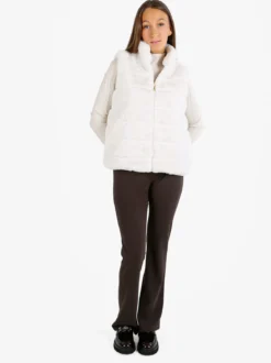 Swish Jeans Gilet donna in ecopelliccia - panna