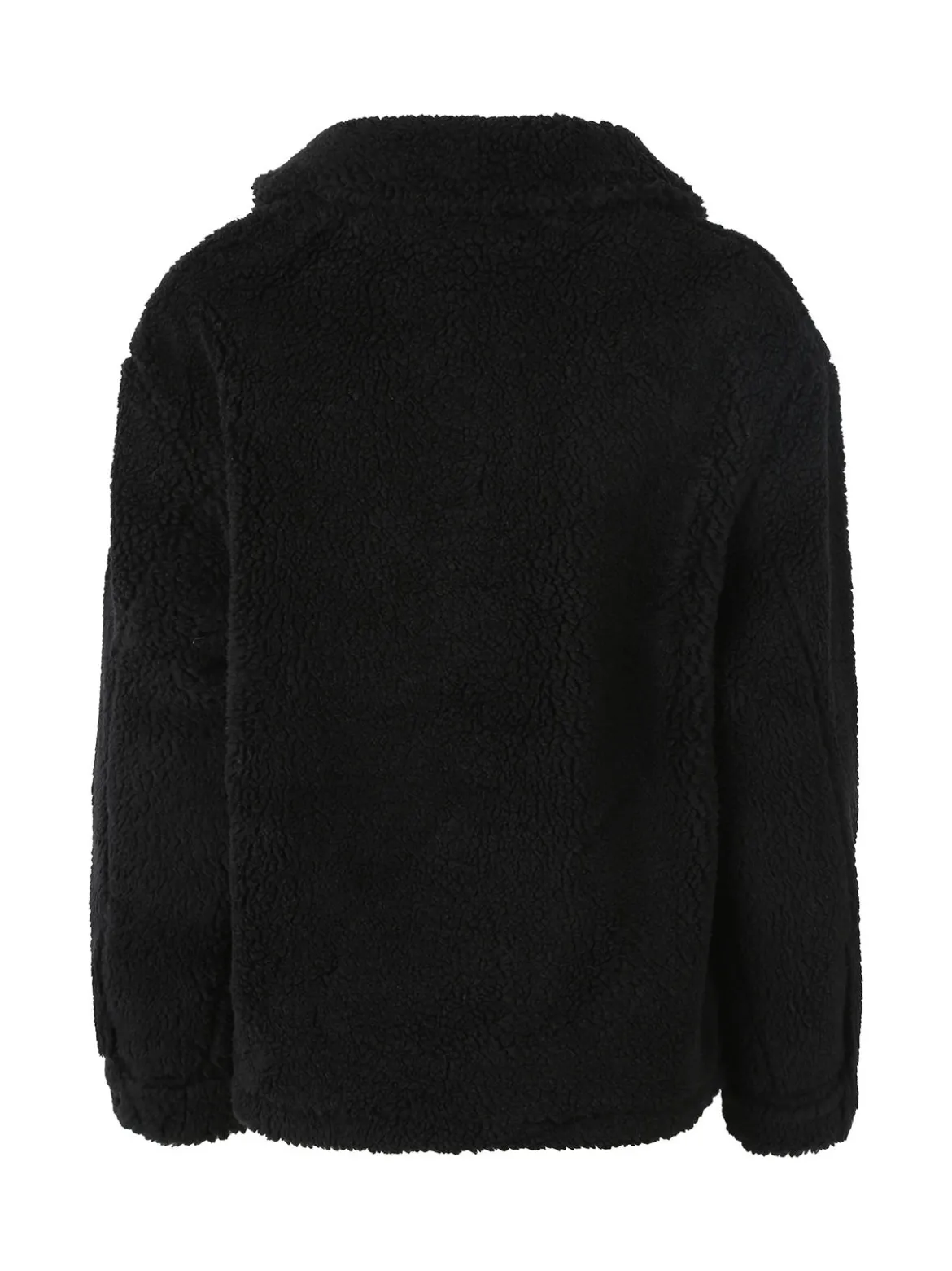 The People Rep Cappotto corto teddy da donna con bottoni - nero