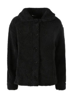 The People Rep Cappotto corto teddy da donna con bottoni - nero