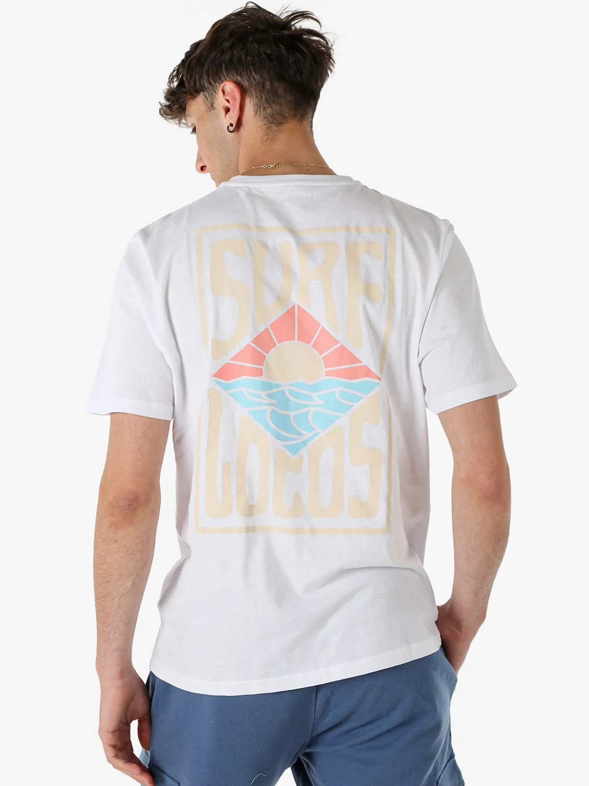 The People Rep T-shirt da uomo in cotone con stampa davanti e dietro - bianco