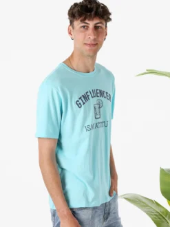 The People Rep T-shirt da uomo in cotone con stampa divertente - azzurro