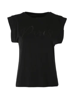 The People Rep T-shirt donna in cotone con ricamo - nero