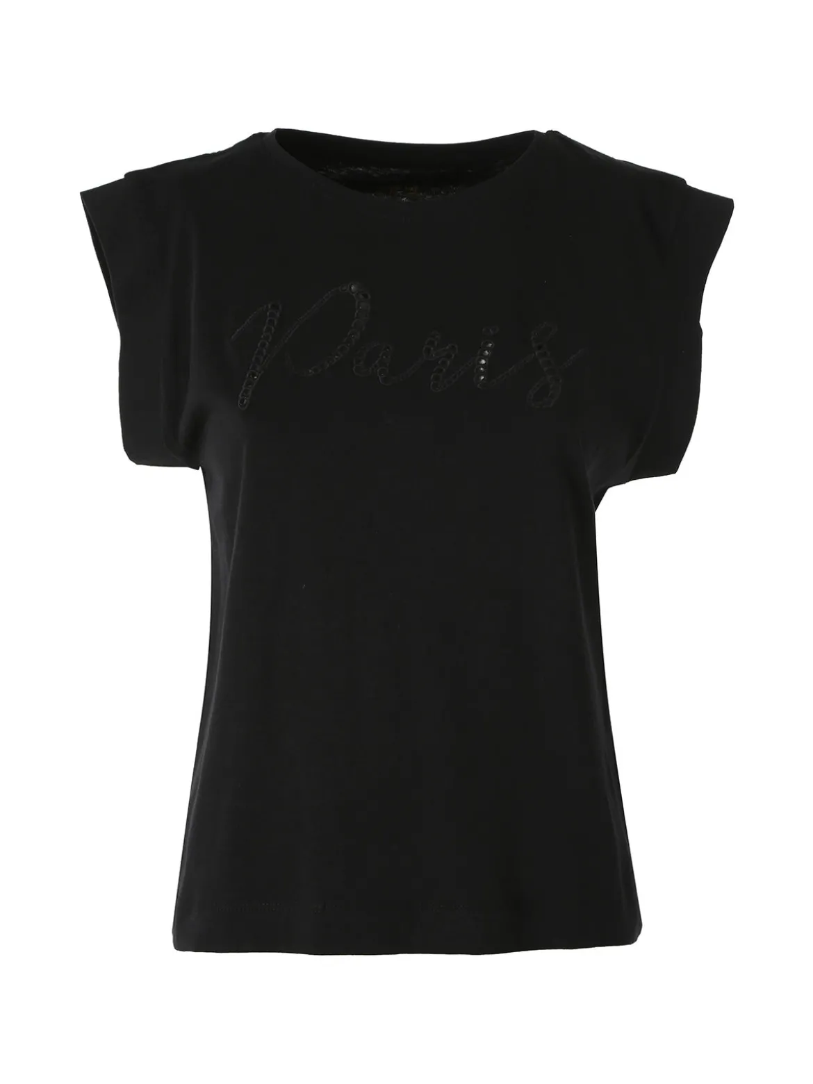 The People Rep T-shirt donna in cotone con ricamo - nero