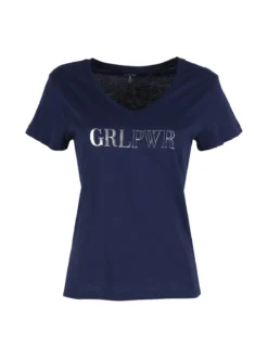 The People Rep T-shirt donna in cotone con scollo a V e stampa scritta