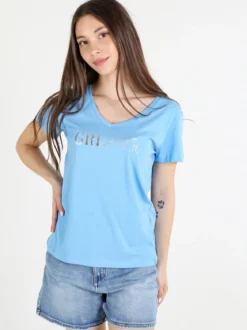 The People Rep T-shirt donna in cotone con scollo a V e stampa scritta
