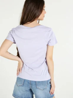 The People Rep T-shirt donna in cotone con scollo a V e stampa scritta