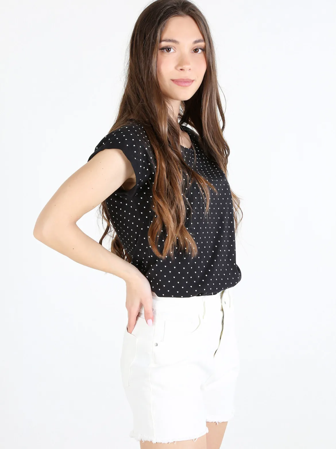 The People Rep T-shirt donna in cotone con stampa cuori
