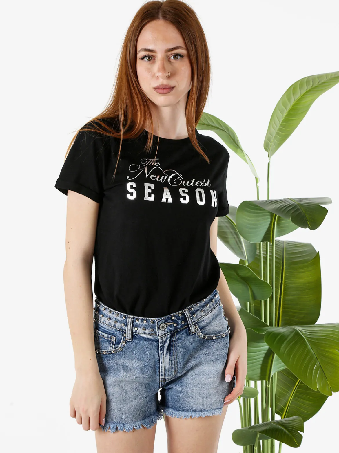 The People Rep T-shirt donna in cotone con stampa - nero