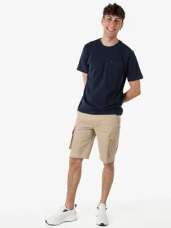 The People Rep T-shirt in cotone da uomo con taschino frontale - blu scuro