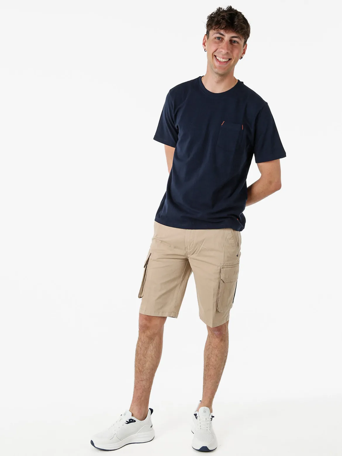 The People Rep T-shirt in cotone da uomo con taschino frontale - blu scuro