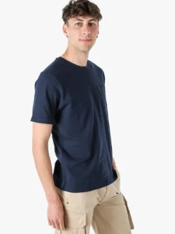 The People Rep T-shirt in cotone da uomo con taschino frontale - blu scuro