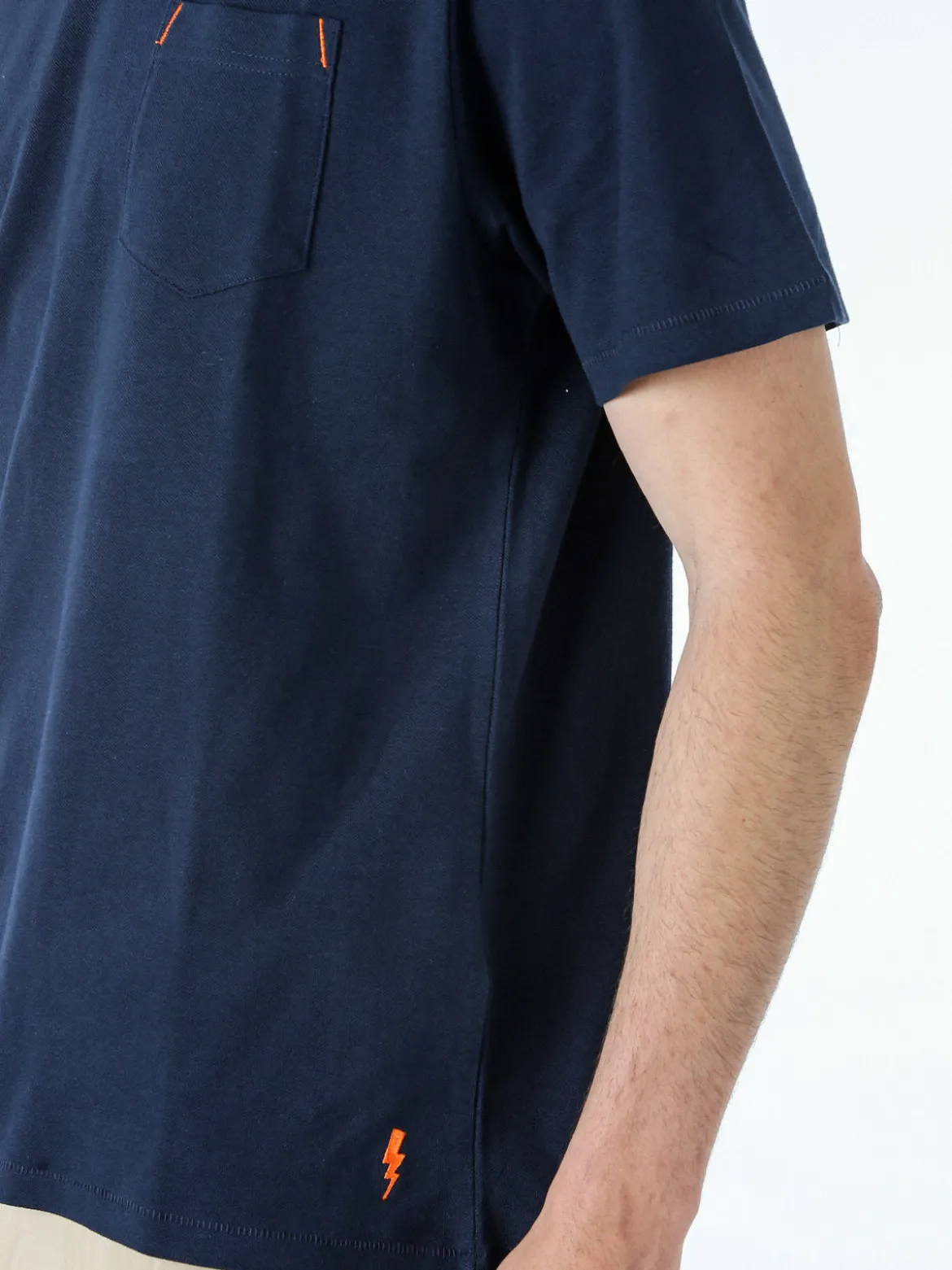 The People Rep T-shirt in cotone da uomo con taschino frontale - blu scuro
