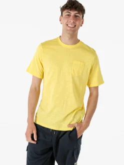 The People Rep T-shirt in cotone da uomo con taschino - giallo