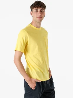 The People Rep T-shirt in cotone da uomo con taschino - giallo