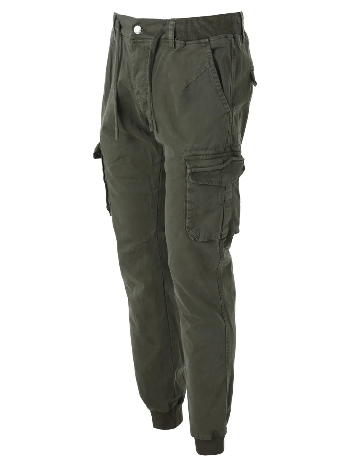 Tmk Pantaloni cargo da uomo in cotone con polsini - militare