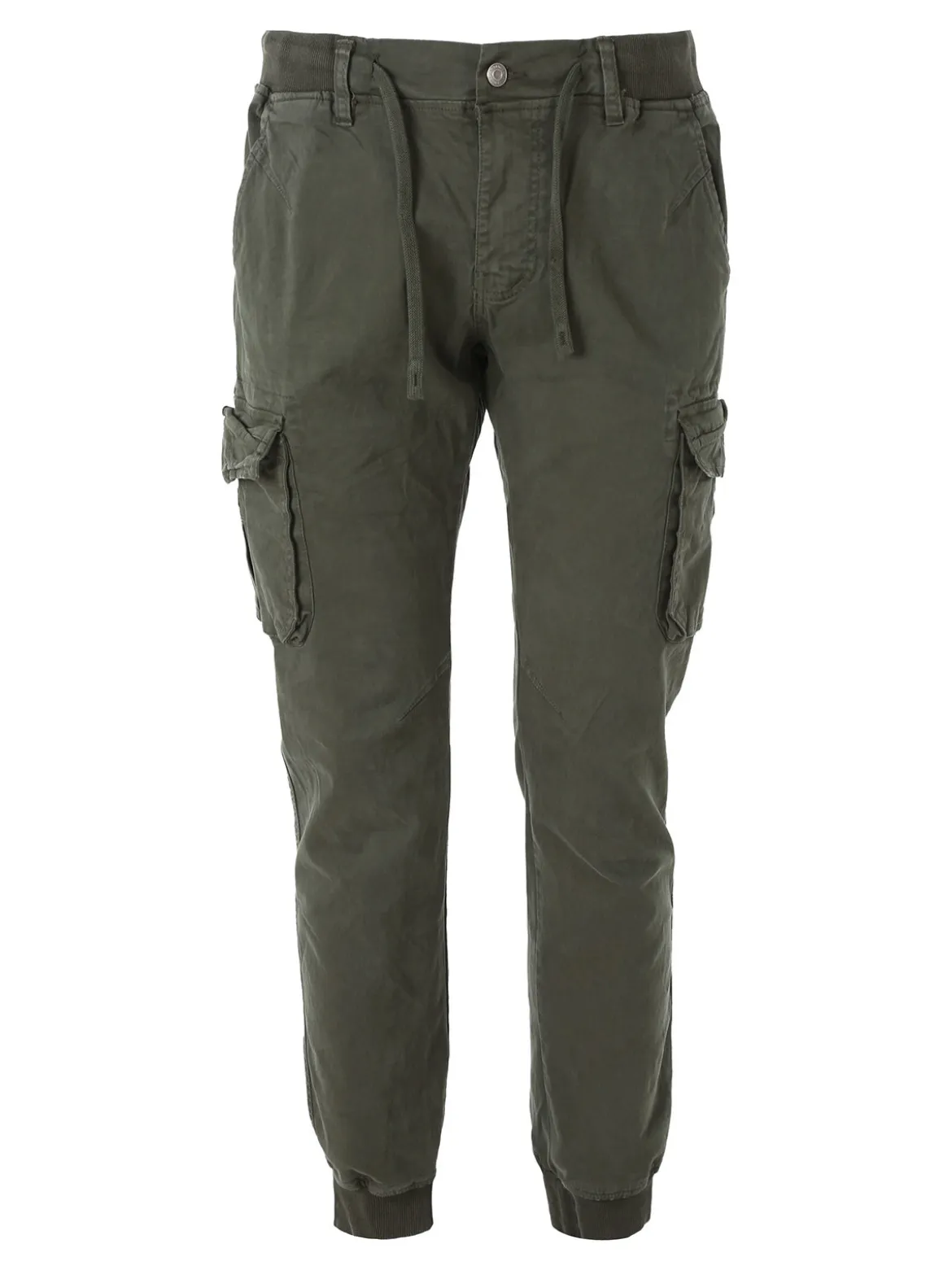 Tmk Pantaloni cargo da uomo in cotone con polsini - militare