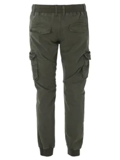Tmk Pantaloni cargo da uomo in cotone con polsini - militare