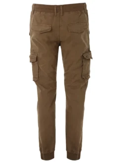 Tmk Pantaloni cargo da uomo in cotone con polsini - taupe