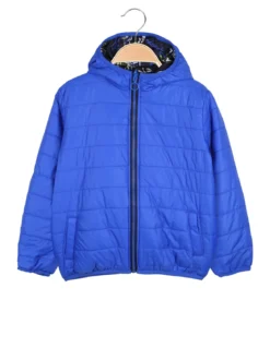 Top Style Giubbino 100 grammi da bambino reversibile con cappuccio e zip - blu