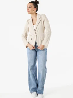 Top Trendy Blazer donna mono bottone - beige
