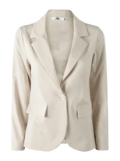 Top Trendy Blazer donna mono bottone - beige