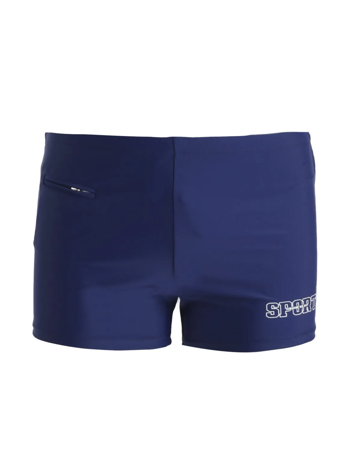 Trendy Boy Boxer parigamba uomo da mare con taschino - blu scuro