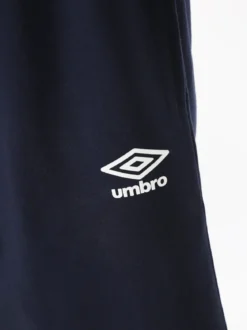 Umbro Bermuda sportivi da uomo in felpa di cotone con coulisse e logo - blu scuro