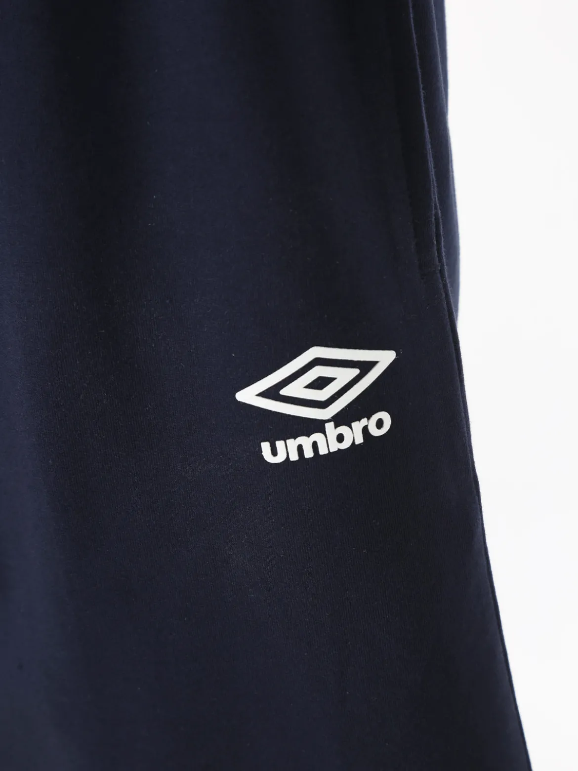Umbro Bermuda sportivi da uomo in felpa di cotone con coulisse e logo - blu scuro