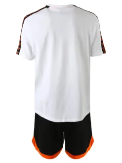 Umbro Completo corto da uomo con t-shirt in cotone e bermuda sportivo - bianco
