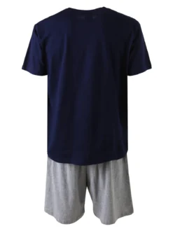 Umbro Completo corto da uomo sportivo in cotone con t-shirt e bermuda - blu scuro