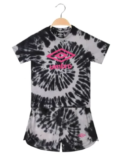 Umbro Completo corto 2 pezzi in cotone da ragazza con t-shirt e shorts