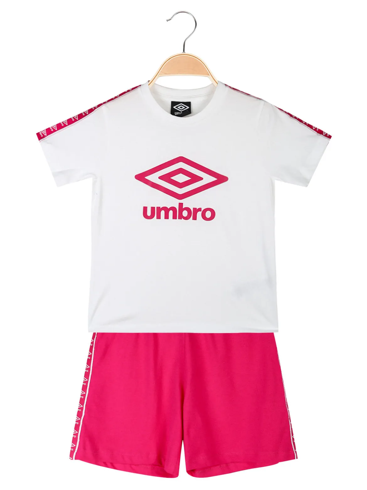 Umbro Completo corto 2 pezzi in cotone da ragazza con t-shirt e shorts