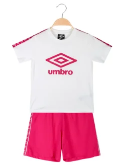 Umbro Completo corto 2 pezzi in cotone da ragazza con t-shirt e shorts