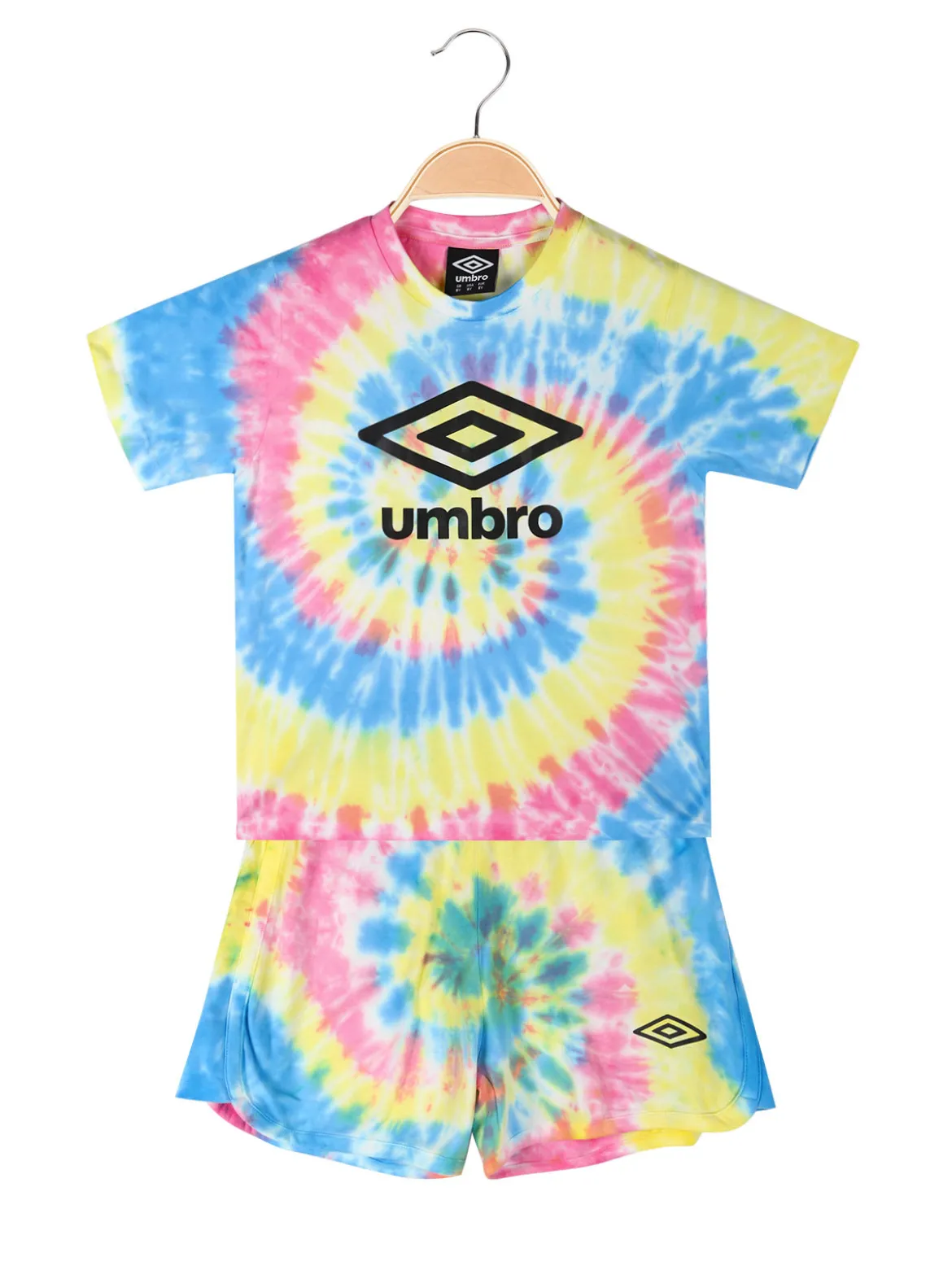Umbro Completo corto 2 pezzi in cotone da ragazza con t-shirt e shorts