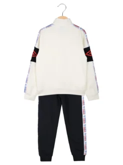 Umbro Completo tuta da ragazzo 2 pezzi con zip e interno felpato - panna